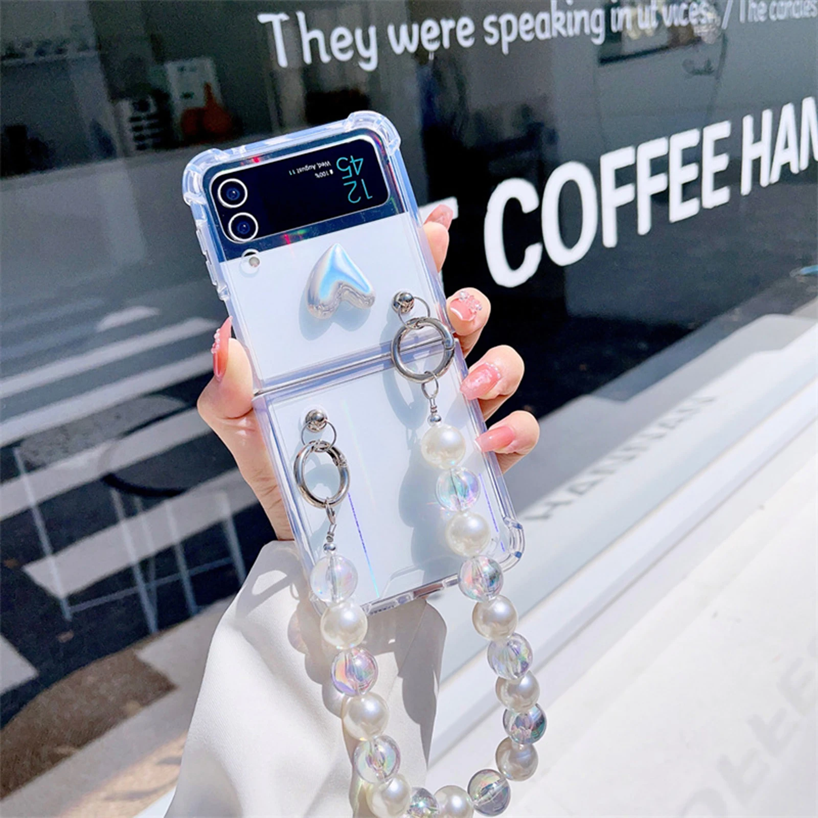 

Folding Phone Case for Samsung Galaxy Z Flip 3 4 5G Hard PC and Soft TPU Shockproof Case Clear Phone Case Protection Cover