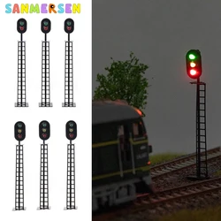 1:87 HO Scale Miniature Street Light Model Railway Block Signal Green/Red/Yellow 12V DIY Led Train Layout Lamp