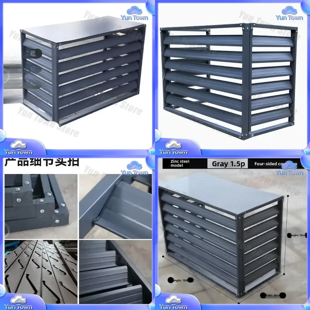 Air Conditioner External Shutter for Room Rain Protection Sun Protection Grille Ventilation Shield AC Outdoor Unit Cover Air