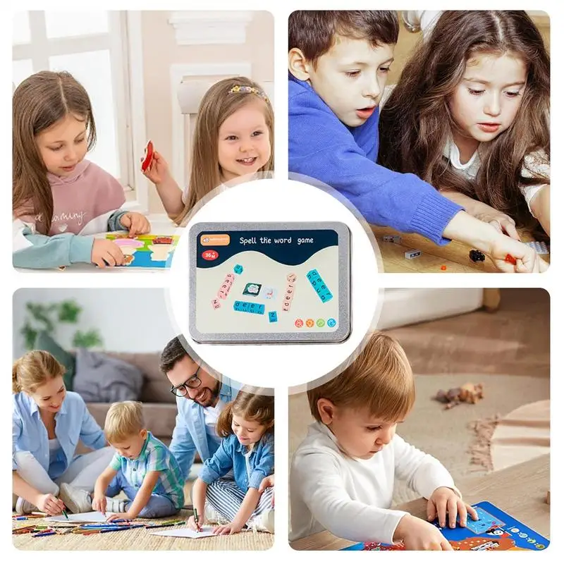 Krzyżowo Puzzle Drewniane klocki do nauki słów Bloki alfabetu Gra ortograficzna Drewniane zabawki edukacyjne Montessori Śmieszne puzzle Earl