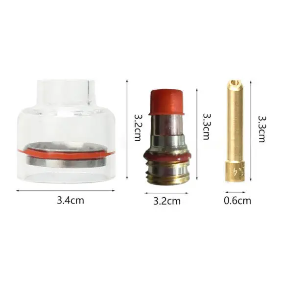 1 Pc Glass And Copper TIG Welding Glass Nozzle Set Compatible With TIG-17 TIG-18 TIG-26 Welding Machines