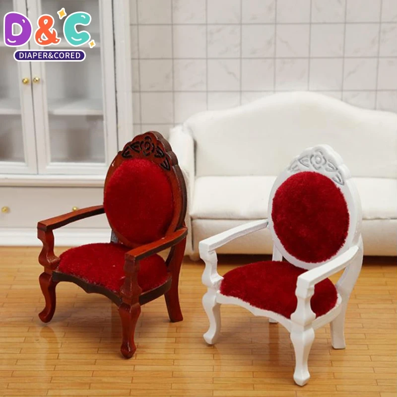 1Pcs 1:12  Dollhouse Mini Sofa Stool Chair Pillow Furniture Model for Dollhouse Decor Accessories