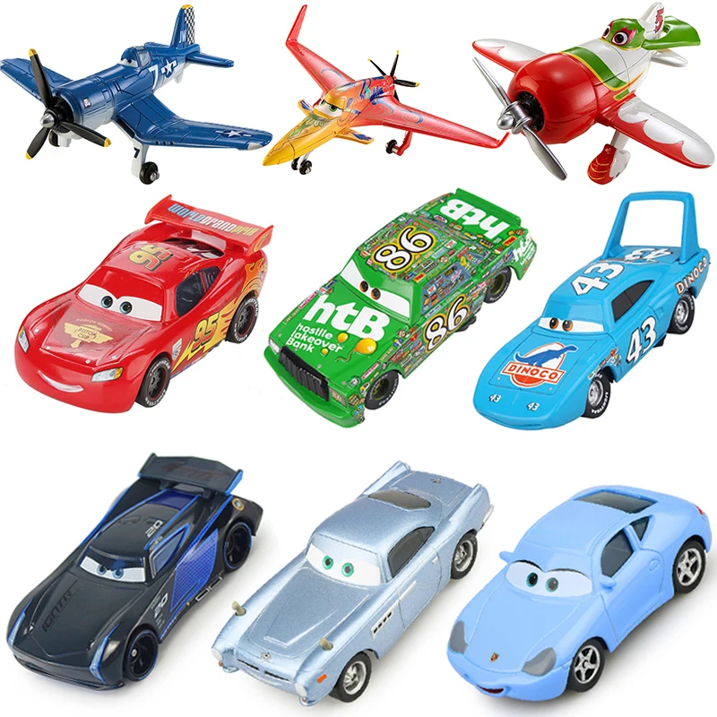 Disney Pixar Cars 2 3 Lightning McQueen Planes Dusty Strut Jetstream Diecast Vehicle Metal Toys Christmas Birthday Gift Boys