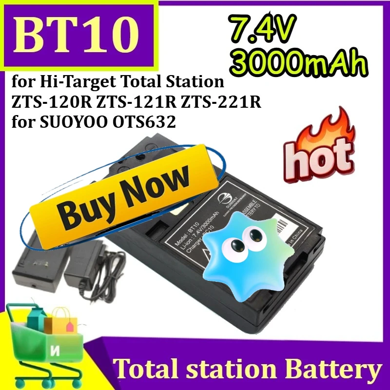 

Аккумулятор 7.4V 3000mAh BT10 и зарядное устройство BC10 для тахеометров Hi-Target ZTS-120R, ZTS-121R, ZTS-221R, а также для литий-ионного аккумулятора SUOYOO OTS632