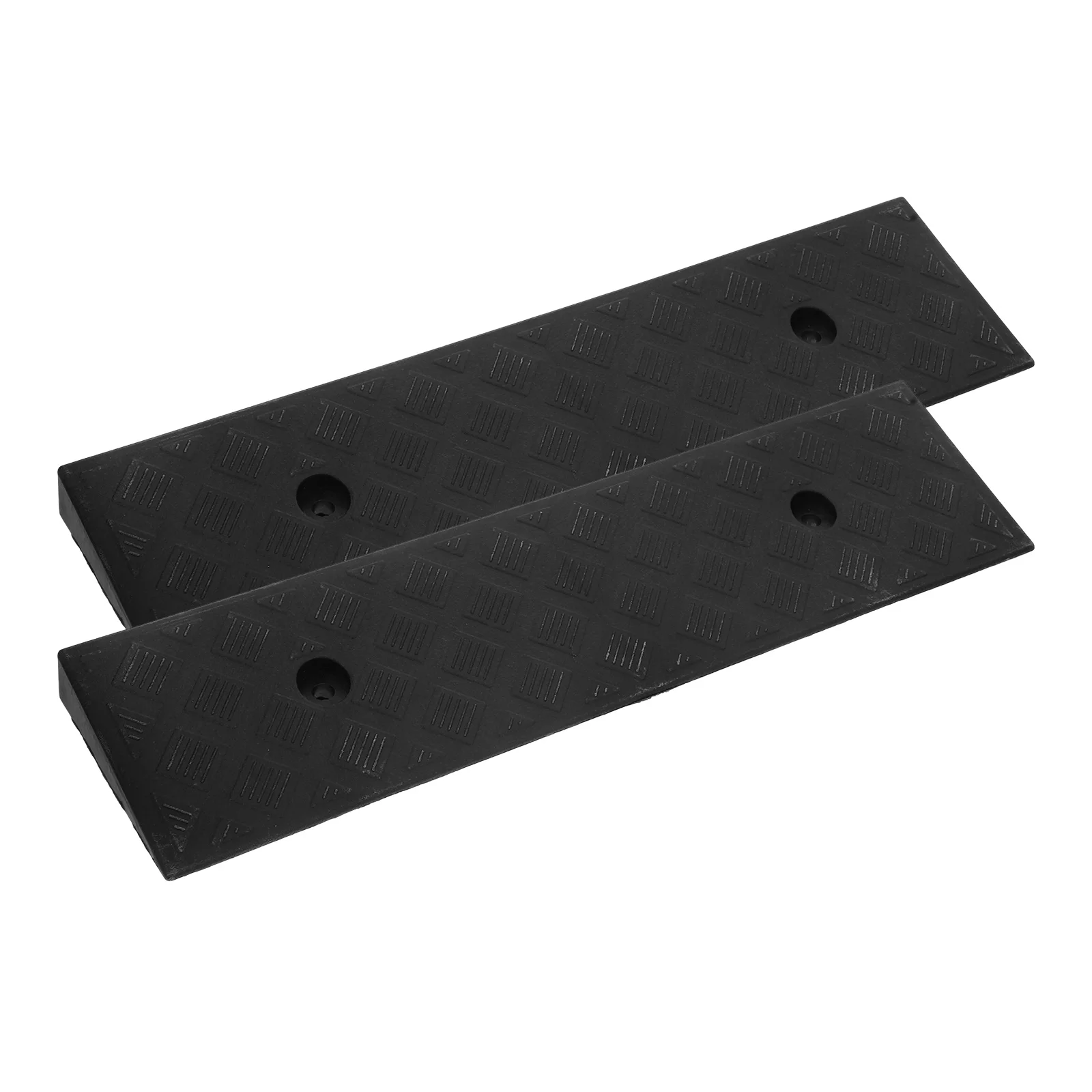 

2pcs Portable Step Mat Black Durable Slip-Resistant Ramps Door Entrance Wheelchair Scooter Ramp for Home Easy