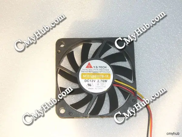 

Для Y.S.TECH NFD1260107B-1F DC12V 2.76A 6010 6CM 60mm 60x60x10mm 3pin