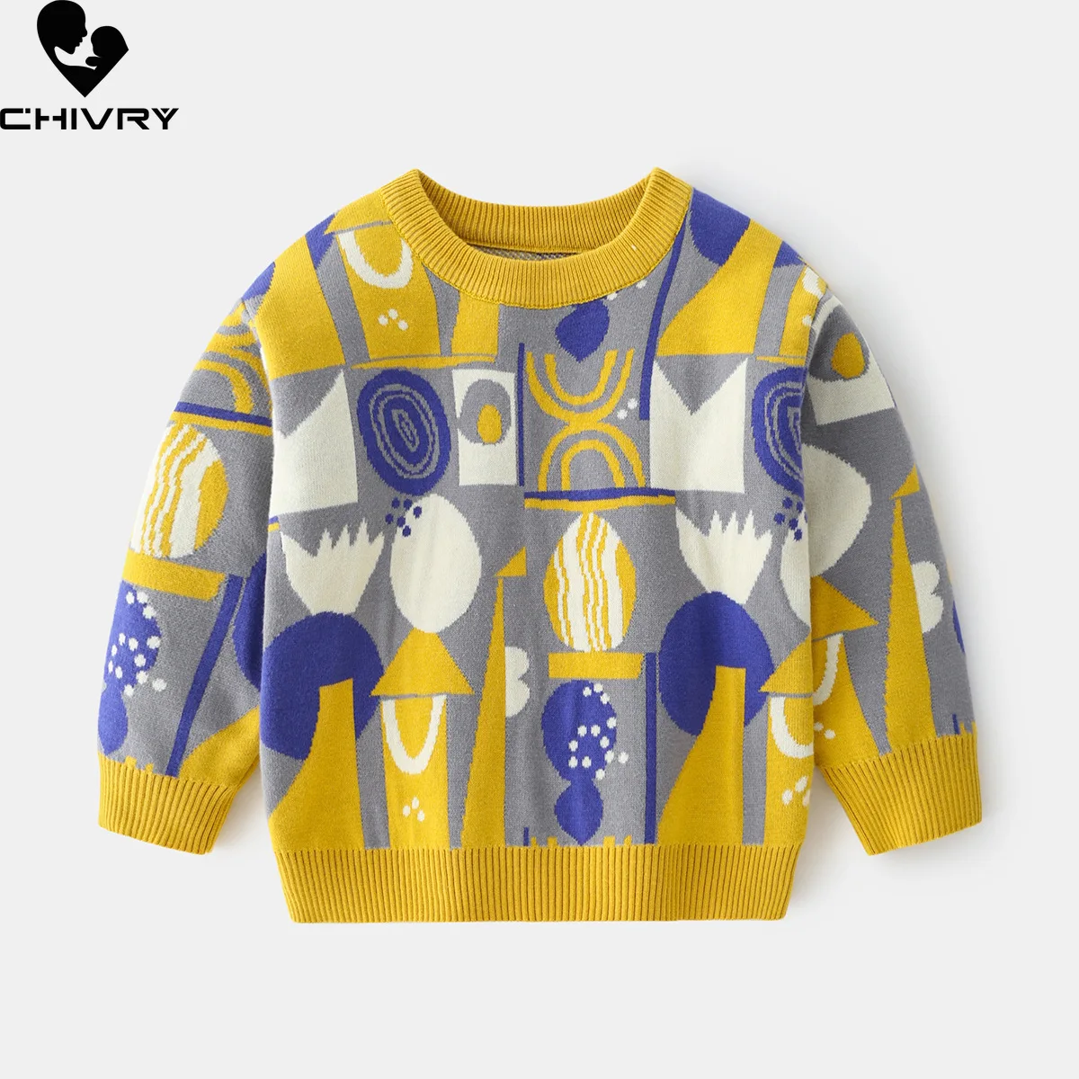 Kids Boys Casual Cute Cartoon Dinosaur Jacquard Knitted Pullover Sweater Toddler Baby Knitwear Children's Autumn Winter Sweaters