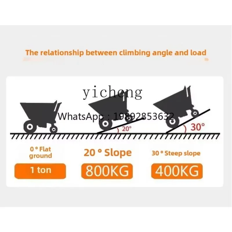 LYY 建設現場用電動グレーバケットトラック、ダンプトラック、手押し・手引き三輪車
