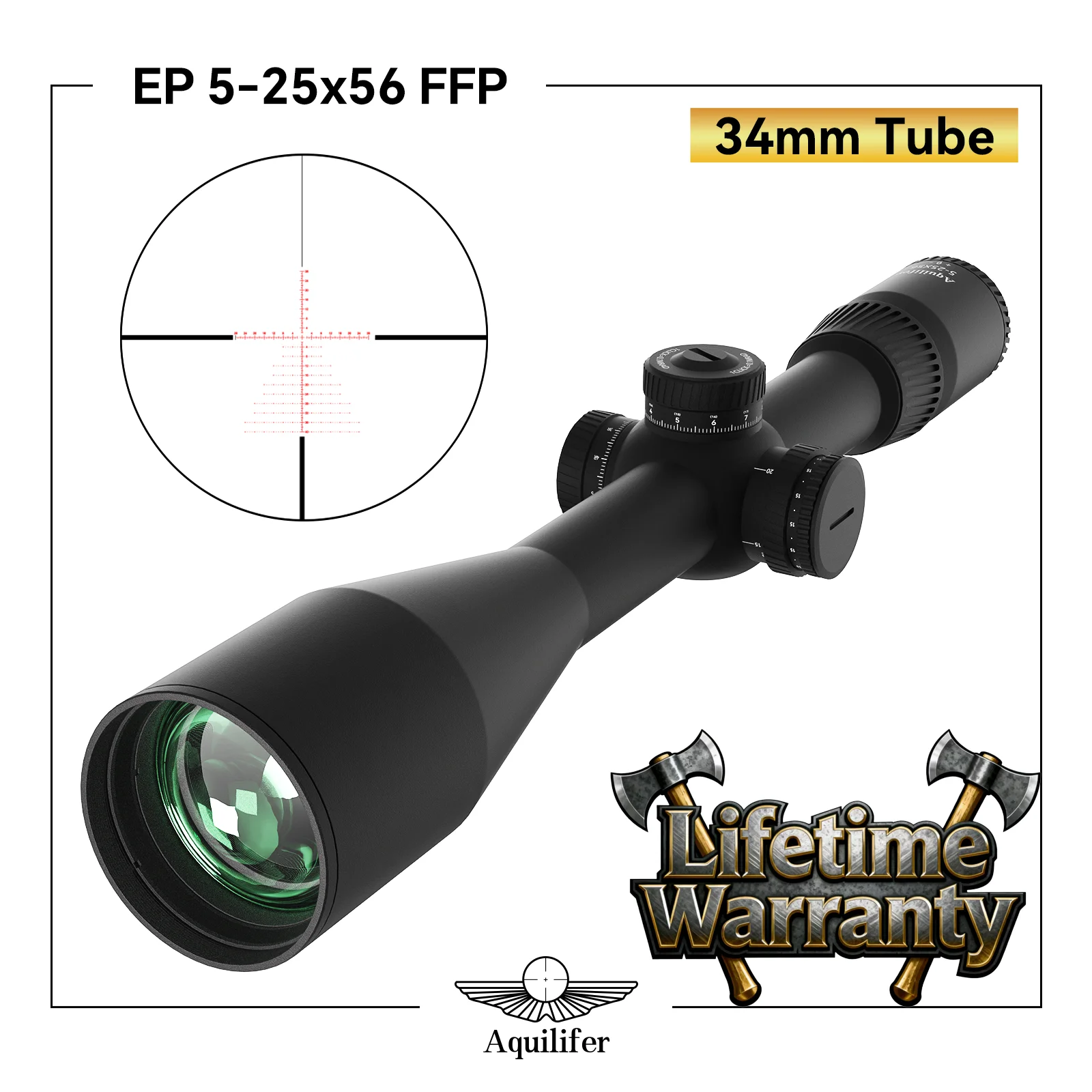 

Aquilifer 5-25x56 FFP Rifle Scope Long-Range Sniper Hunting Military Optical 11 Level Illumination Gun Accessories