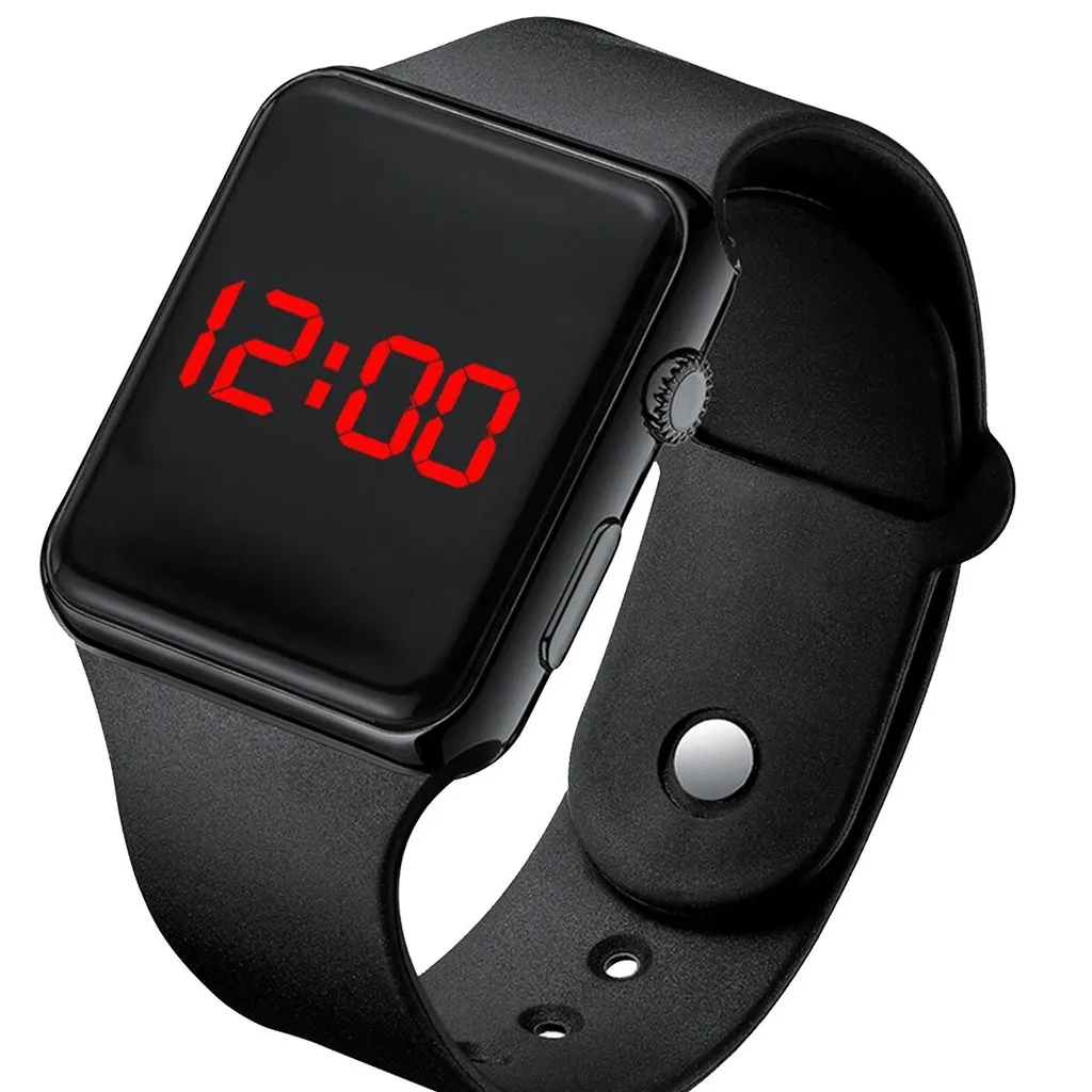 2 PCS Homens Tela LED Relógio Digital Mostrador Redondo Relógios de Quartzo Conjunto de Relógio Masculino