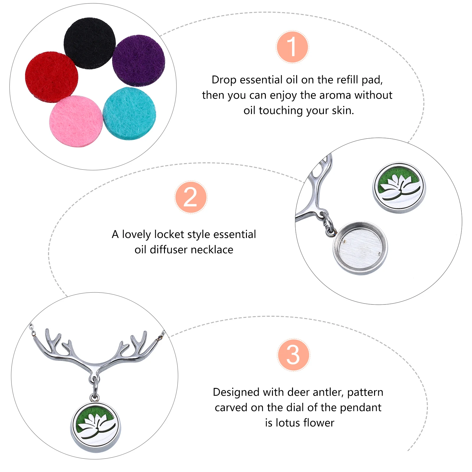 

Diffuser Aromatherapy Necklace Women's Choker for Stainless Steel Essential Oil