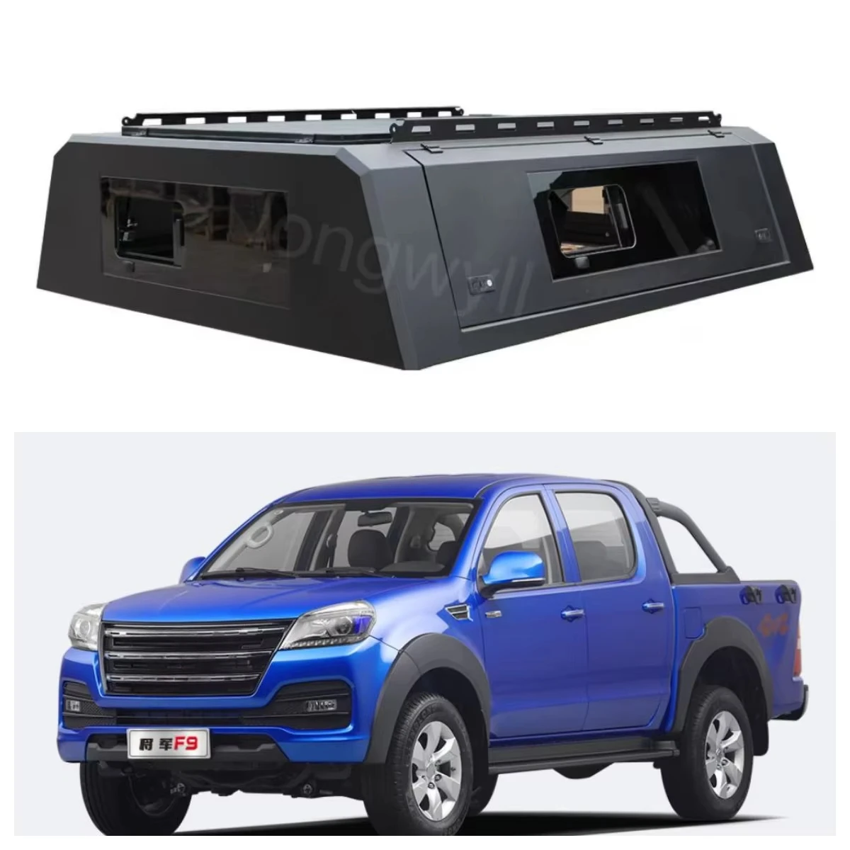 

4x4 Waterproof Steel Pickup Truck Canopy Anti Theft Hardtop Customized Fit for FOTON Tunland F9 Sports Style Lift up