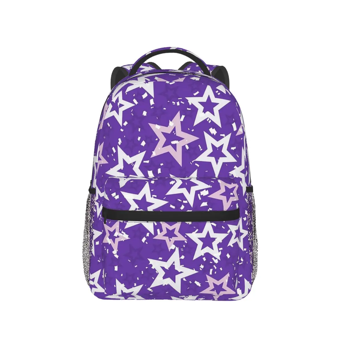 

Colorful Rainbow Stars On A Purple Background Backpack Hot Sale Daypack Large Capacity Kids BookBag School Bag Shoulder Bags