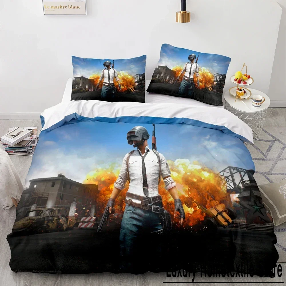 3D Print PUBG Game BATTLEGROUNDS Bedding Set Duvet Cover Bed Set Quilt Cover Pillowcase Comforter king Queen Size Boys Adult