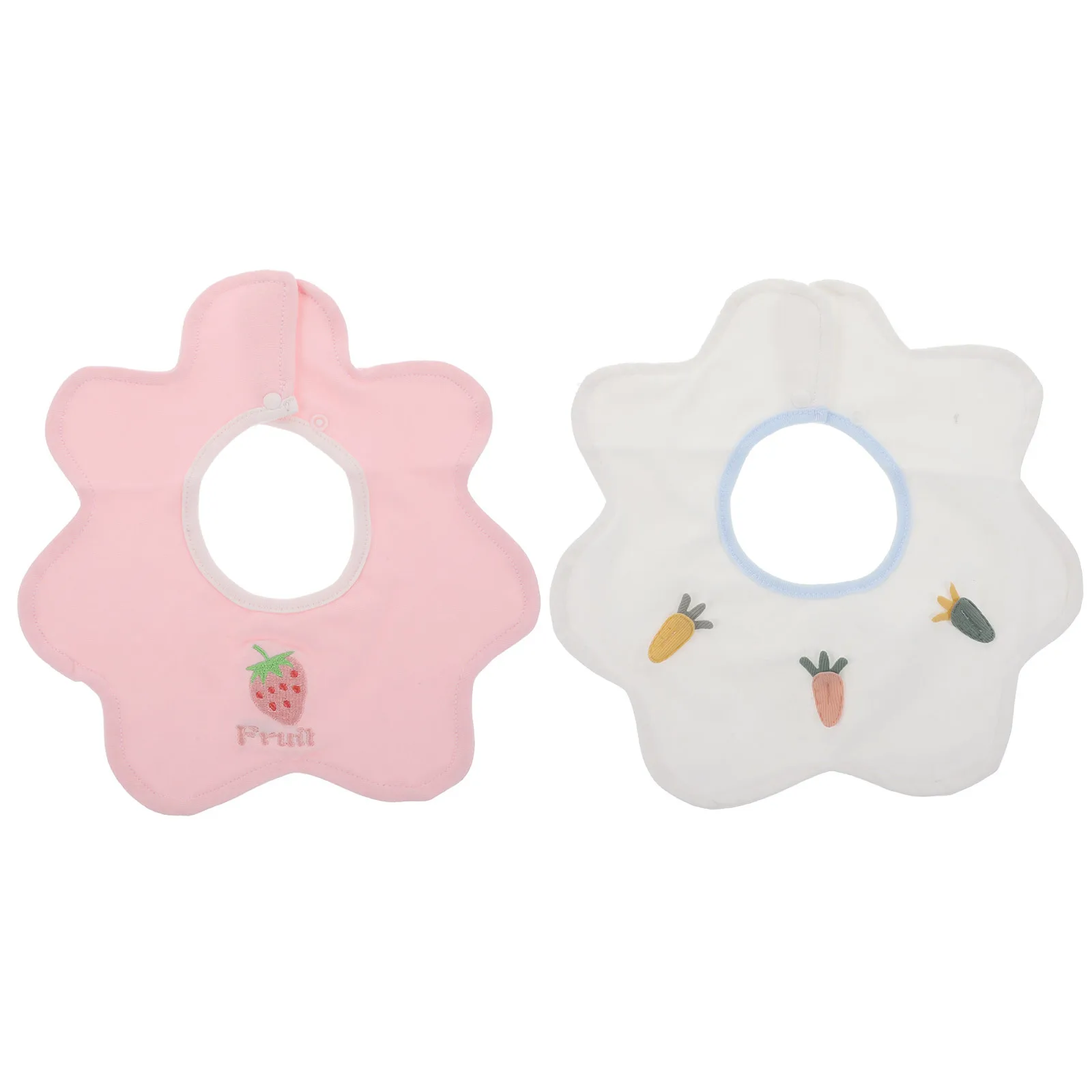 2Pcs Baby Bibs 360 Rotatable Waterproof Cotton Bib for Eating Drool Protection Lightweight Newborn Feeding Bib Comfortable