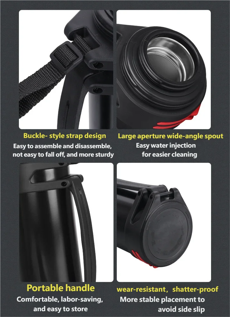 Customizable logo stainless steel 3-liter thermal insulation sports kettle, new thermos bottle, can boil water