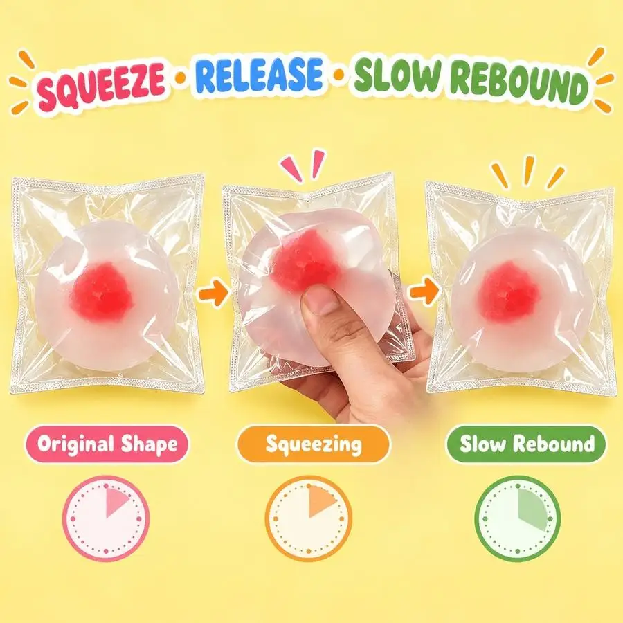 1/5/10/20/50/100pcs HeFeng CL-Mutistyle Squishy Toys Relax Fidget Toys, Cute Fruit & Animal Squishies - Watermelon, Cat Paw, Sea