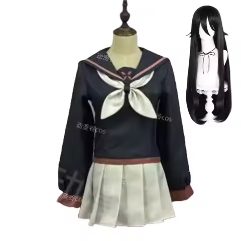 l2025l New Ryoba Aishi Cosplay Yandere Simulator Cosplay Costume Wig Women School Uniform Skirt Sailor Suit Role Playing Dress O