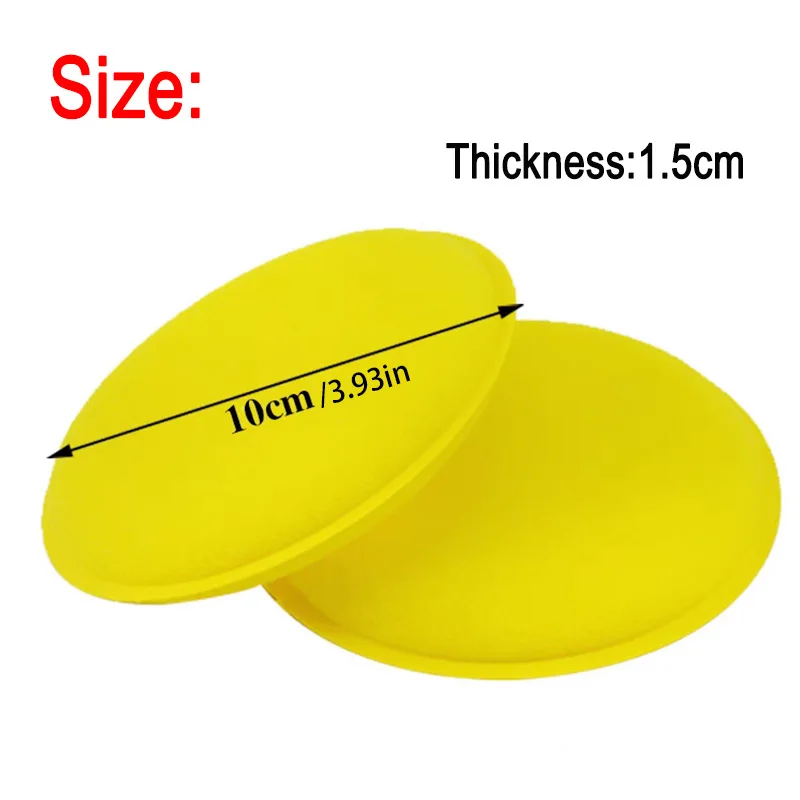 Auto Detailing Waxing Polishing Sponge Set 12Pcs Yellow Round Foam Applicator Pads Reusable For Car Wax Sealant Paint Coating