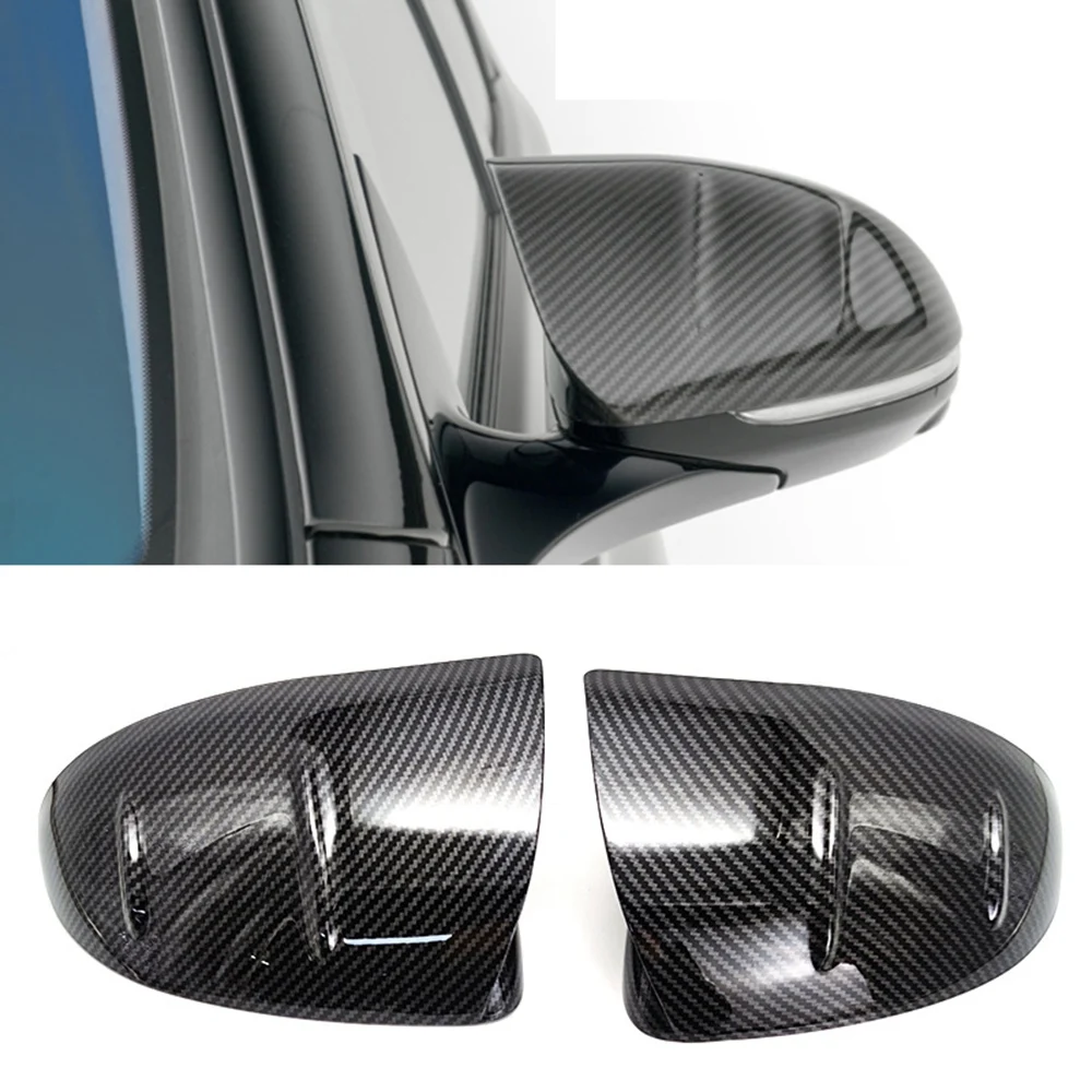 Car Carbon Fiber Rearview Mirror Cover Trim Frame Side Mirror Caps Replacement for Benz C S Class W206 W223 2021