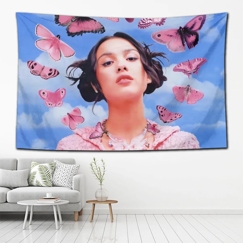 

2024 Olivia Cool Rodrigos Tapestry Decoration Flag Living Room Wall Hanging Bedroom Wall Carpets tapestries