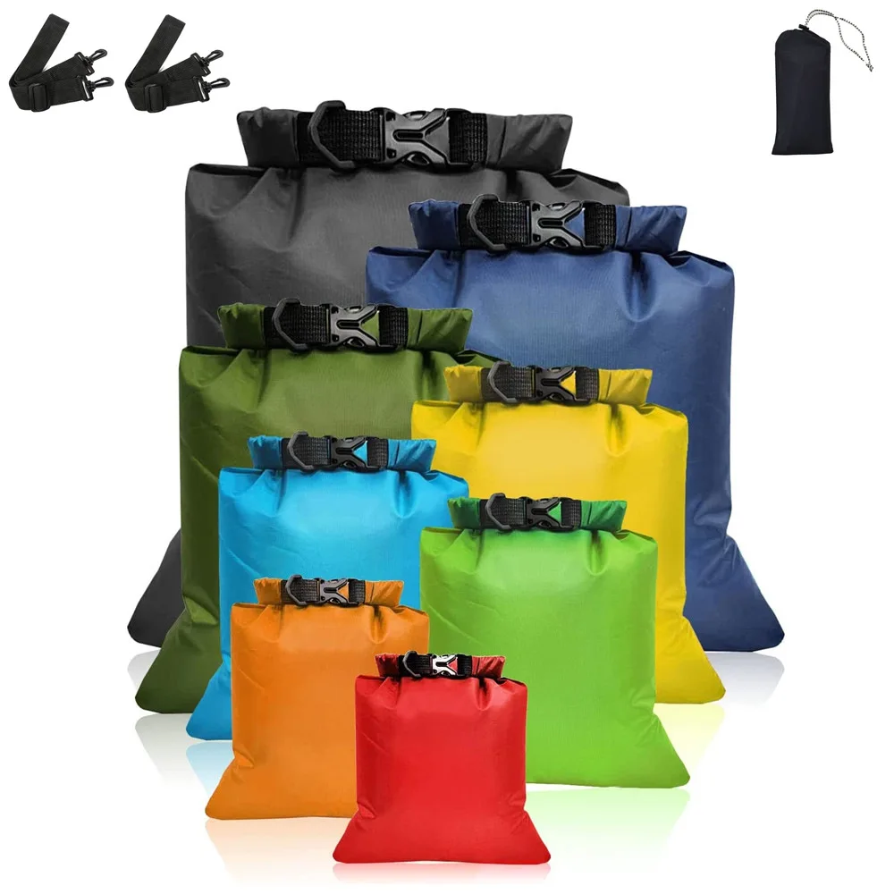 

8Pcs Outdoor Waterproof Dry Bags Lightweight Dry Sacks Multicolour Dry Bag for Kayaking Hiking Rafting Boating Camping Swimming