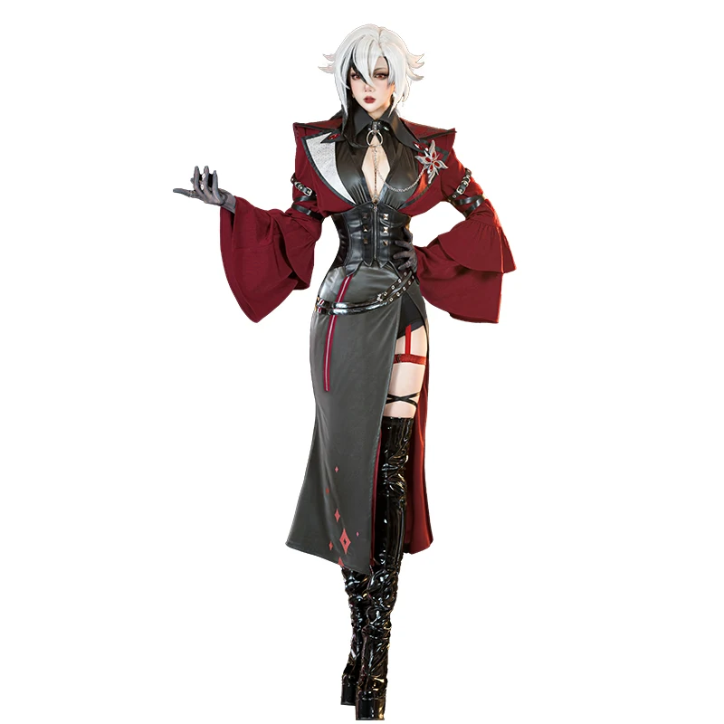 IN VOORRAAD UWOWO Genshin Impact Cosplay Fanart Arlecchino The Knave Muziekconcert Cosplay Kostuum Spelkostuum Halloweenkostuum