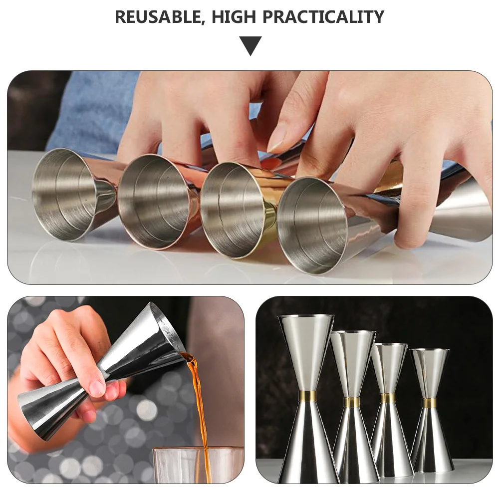 

Stainless Steel Double head Measuring Cup Bartending Ounce Cups Cocktail Measurer Reusable Bar Tool Metal Glass High