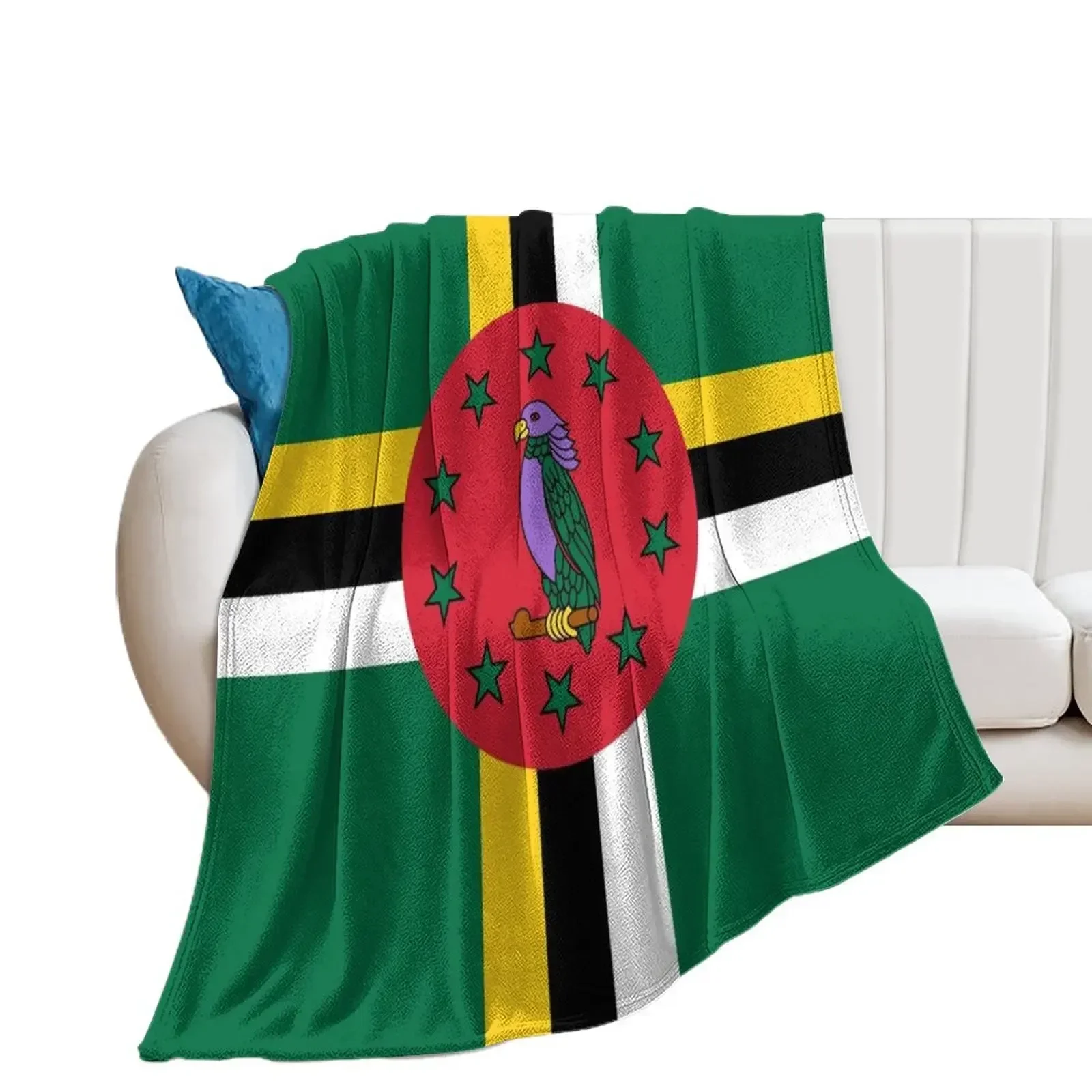 Flag of Dominica Throw Blanket Plush manga Multi-Purpose Blankets