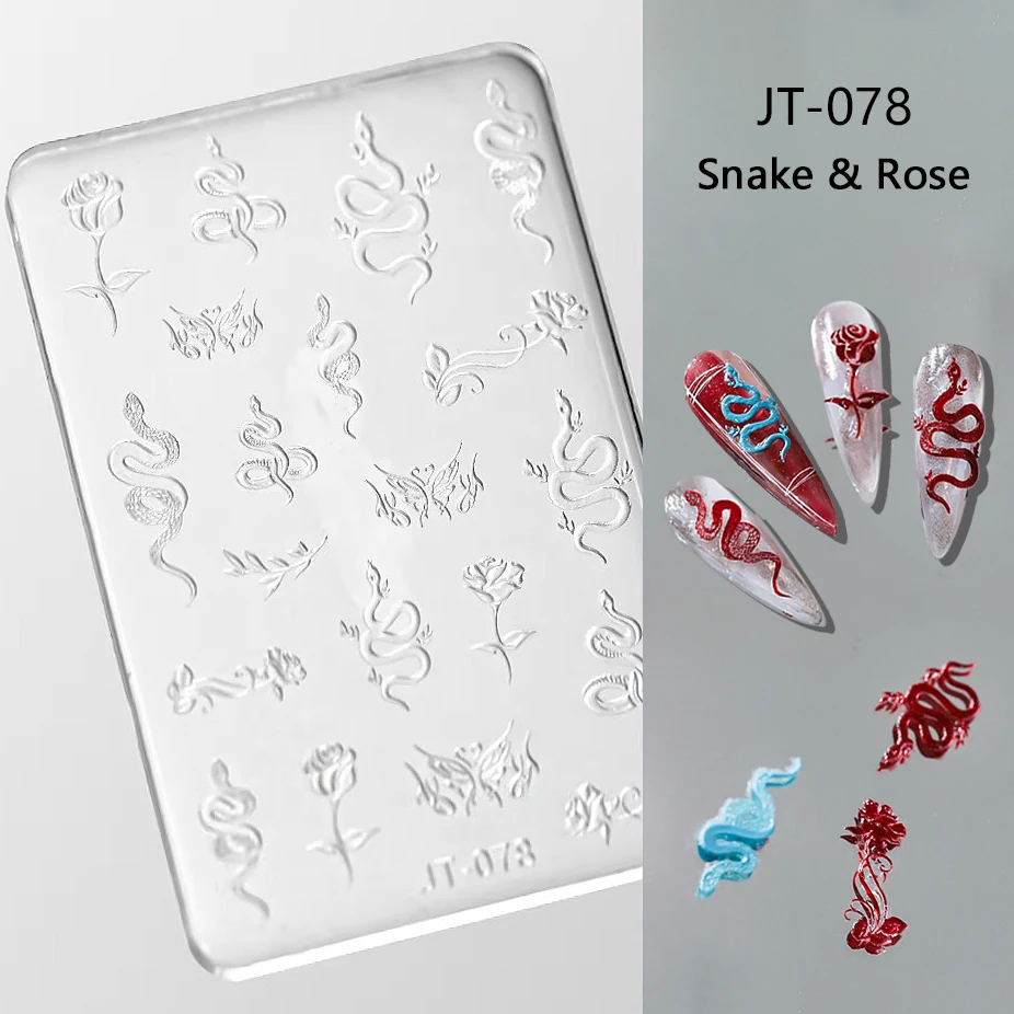 Moule à découper en Silicone, papillon, nœud papillon, serpent, accessoire pour Nail Art, étoile, lune, Rose, flocon de neige de noël, modèle d'outil de manucure