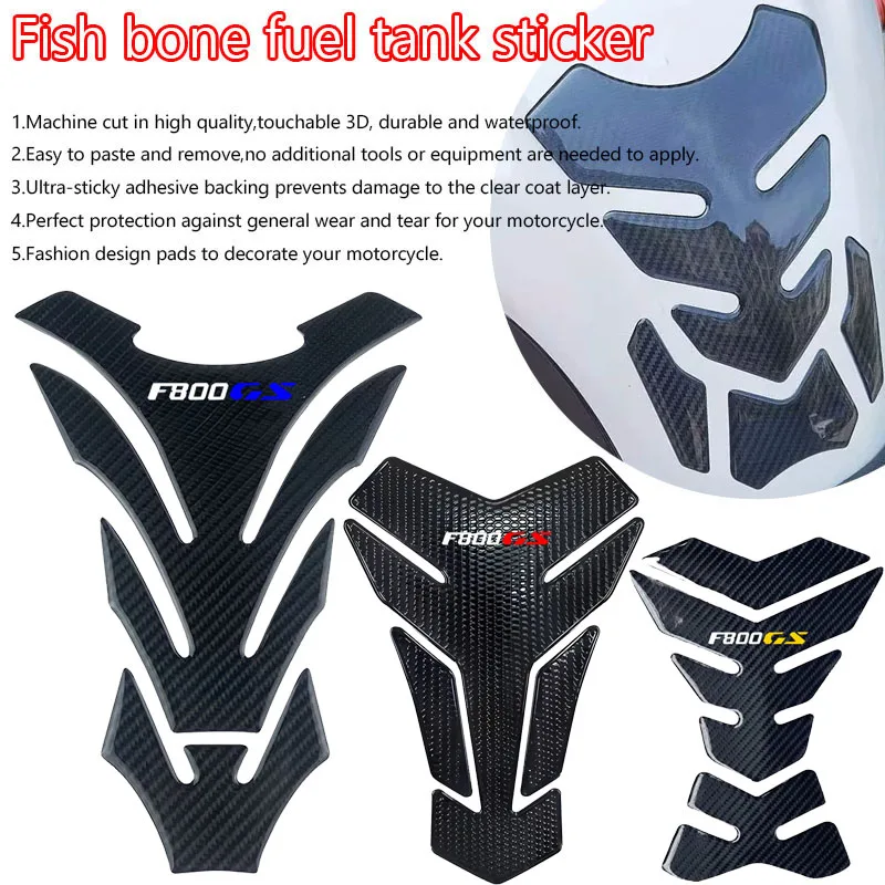 For BM@&W F800 GS F800GS Motorcycle Carbon Fiber 3D Oil Fuel Gas Tank Pad Tankpad Decal Protector Sticker