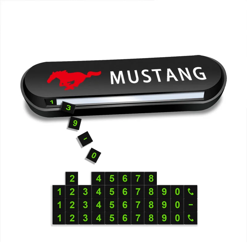 1Pcs Car Temporary Parking Card Plate Badge Car Styling For Mustang F10 Zapatillas Miniatura Gt Shelby 2005 2015 Mujer 2012 Kuga