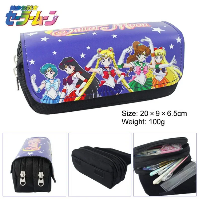 Anime Sailor Moon Cosplay Zipper Pencil Case Cosmetic Pouch Wallet Kawaii Purse Bag Girl School Supplies Accessories Kids Gift