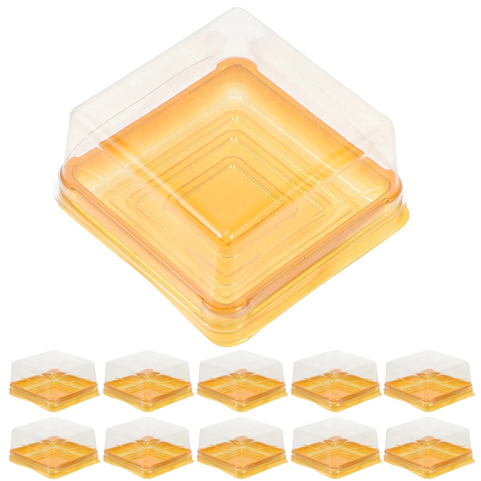 

100pcs Egg-Yolk Puff Box Clear Pet Square Cake Box For Moon Cake 100G Mini Dessert Container With Dome Lid Multipurpose Food