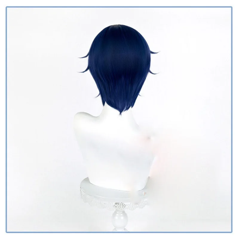 月森あやめの守護天使 コスプレウィッグ ショートダークブルーヘア コスプレウィッグ