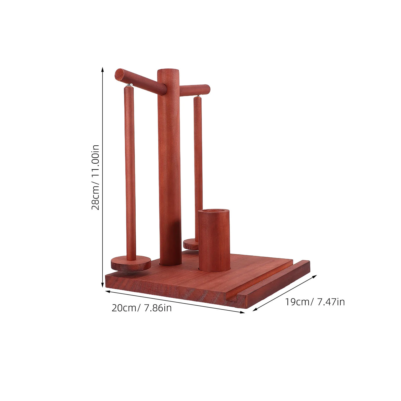 Wooden Yarn Storage Organizer Rotating Yarn Holder Double Spindles Thread Rack Home DIY Knitting Crocheting Spool Stand