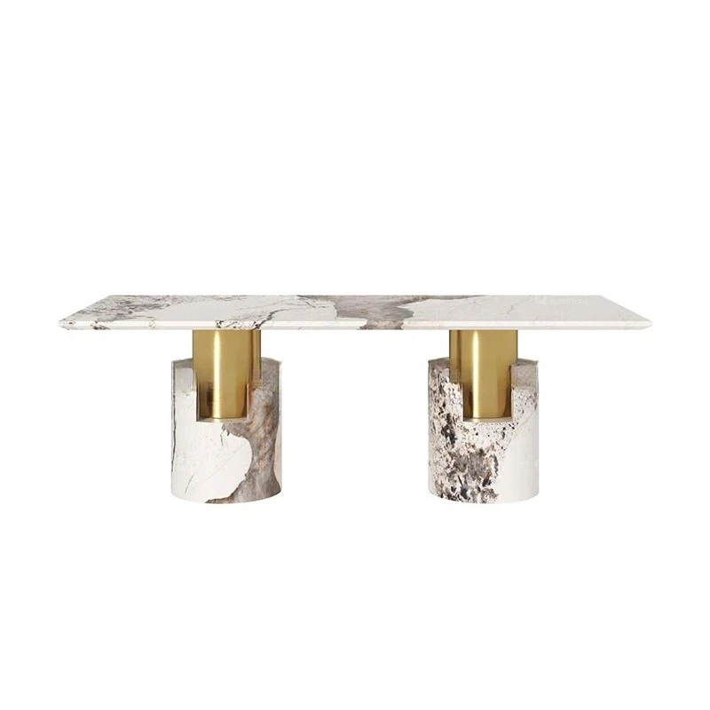 

Furniture: Light luxury marble dining table, large apartment, high-end 10-person dining table, home high-end dining