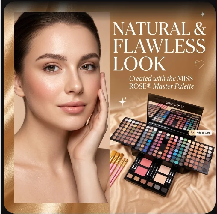 All‑in‑One Makeup Palette Pigmented Matte Shimmer Eyeshadow Blush Contour Kit Full Cosmetic Set for Beginners & Makeup Artists