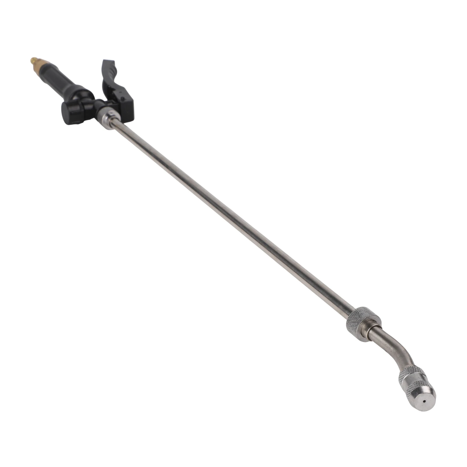 Adjustable Pattern Stainless Steel Wand with Locking Lever and Dual Brass Barbs for 3/8in and 1/4in Hose Installation