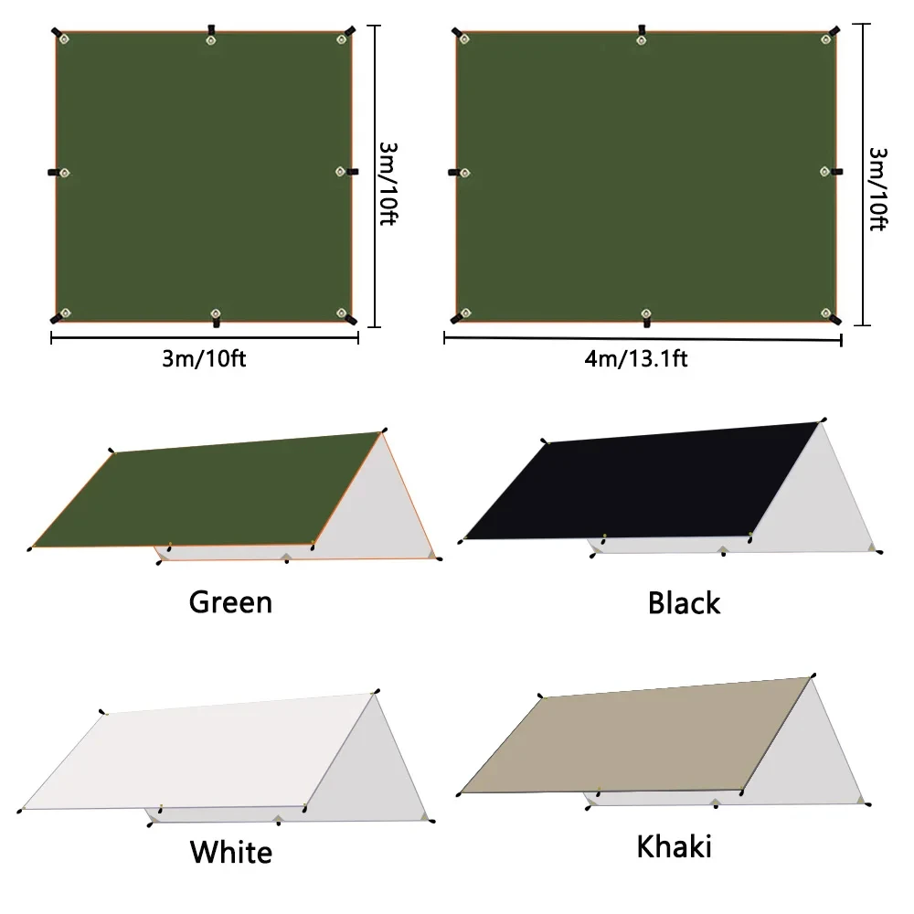 Lona impermeable ultraligera para acampar - refugio solar, toldo vela - imagen 2