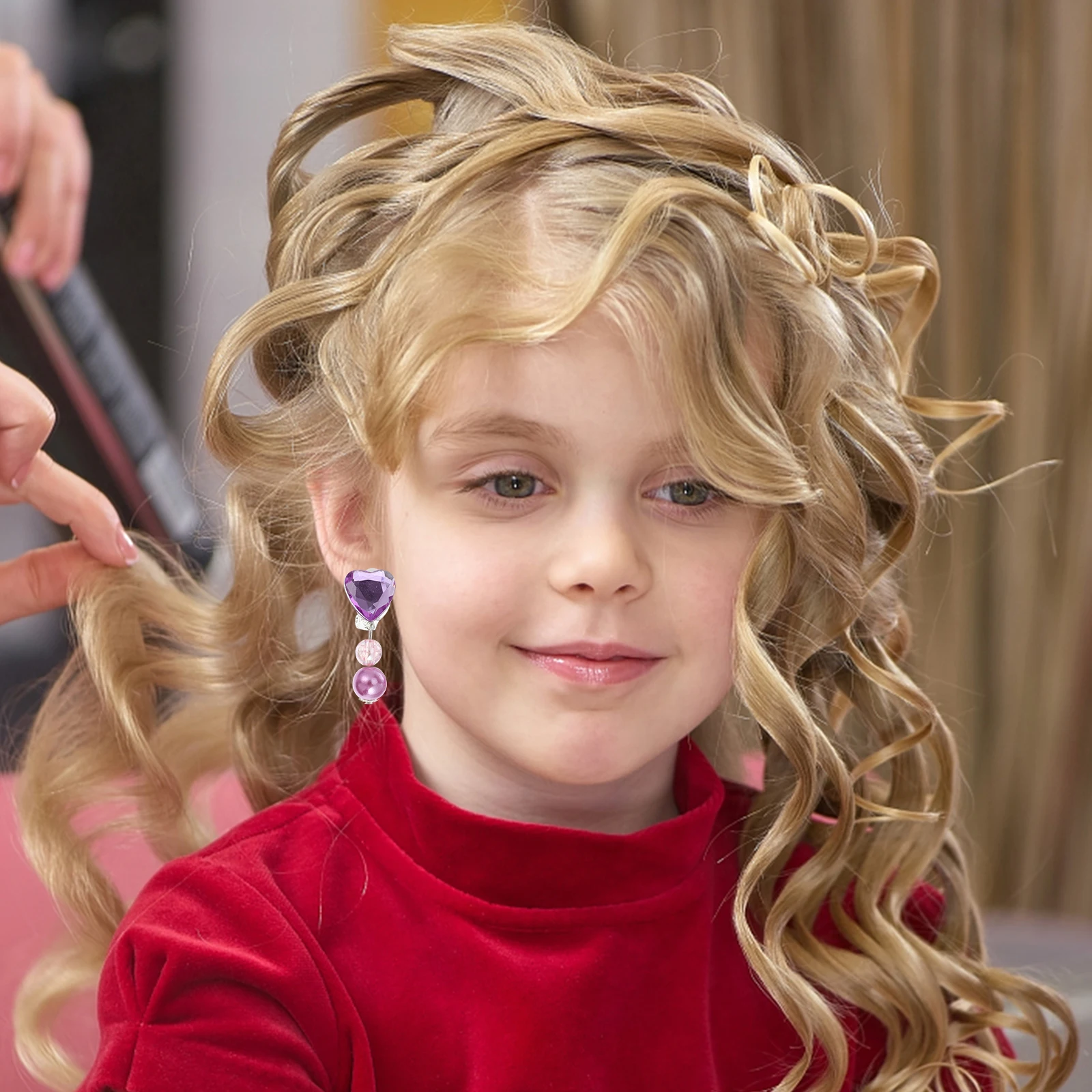 5 paar kinderen clip-on oorbellen creatieve schattige speeloorbellen niet-doorboorde meisjes sieraden mooie set voor kostuums vakantiecadeau