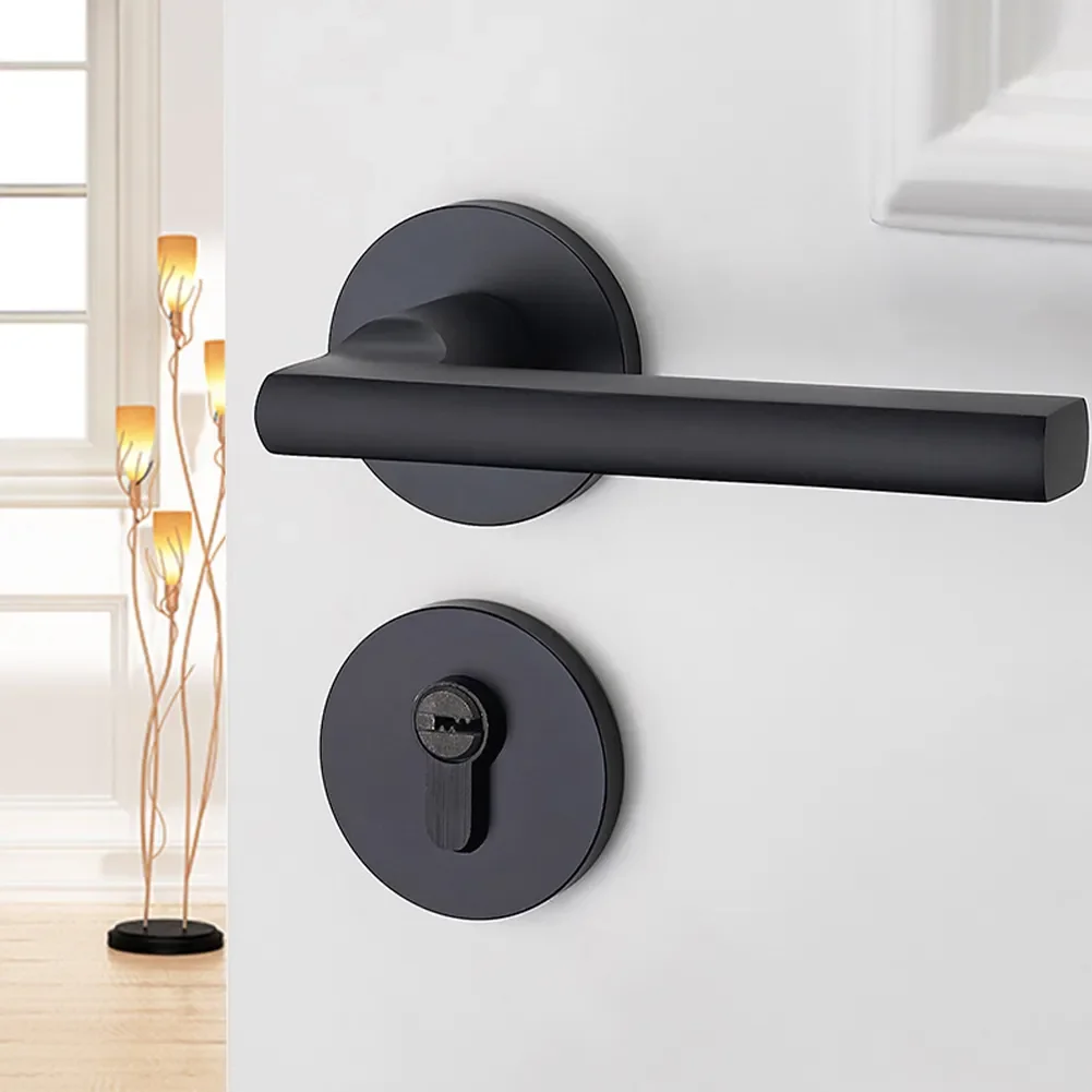 

Door Handle Lock Anti Theft Space Aluminum Security Hardware Bathroom With Keys Handle Lock Door