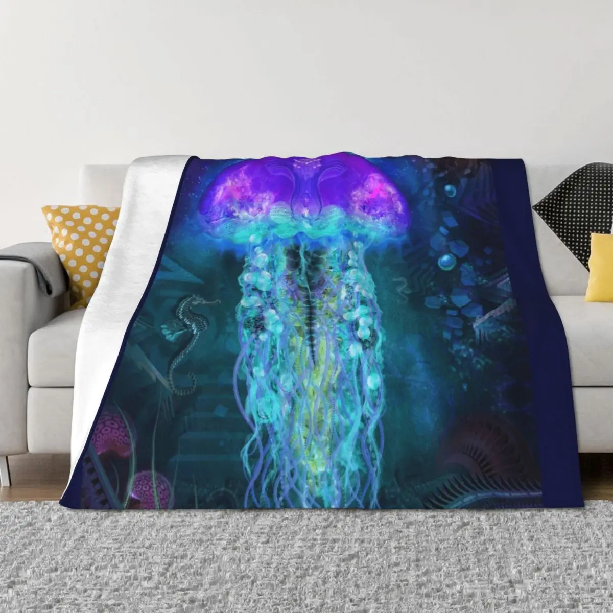 

Cosmic Luminescence Throw Blanket Retros Thin for babies wednesday Blankets