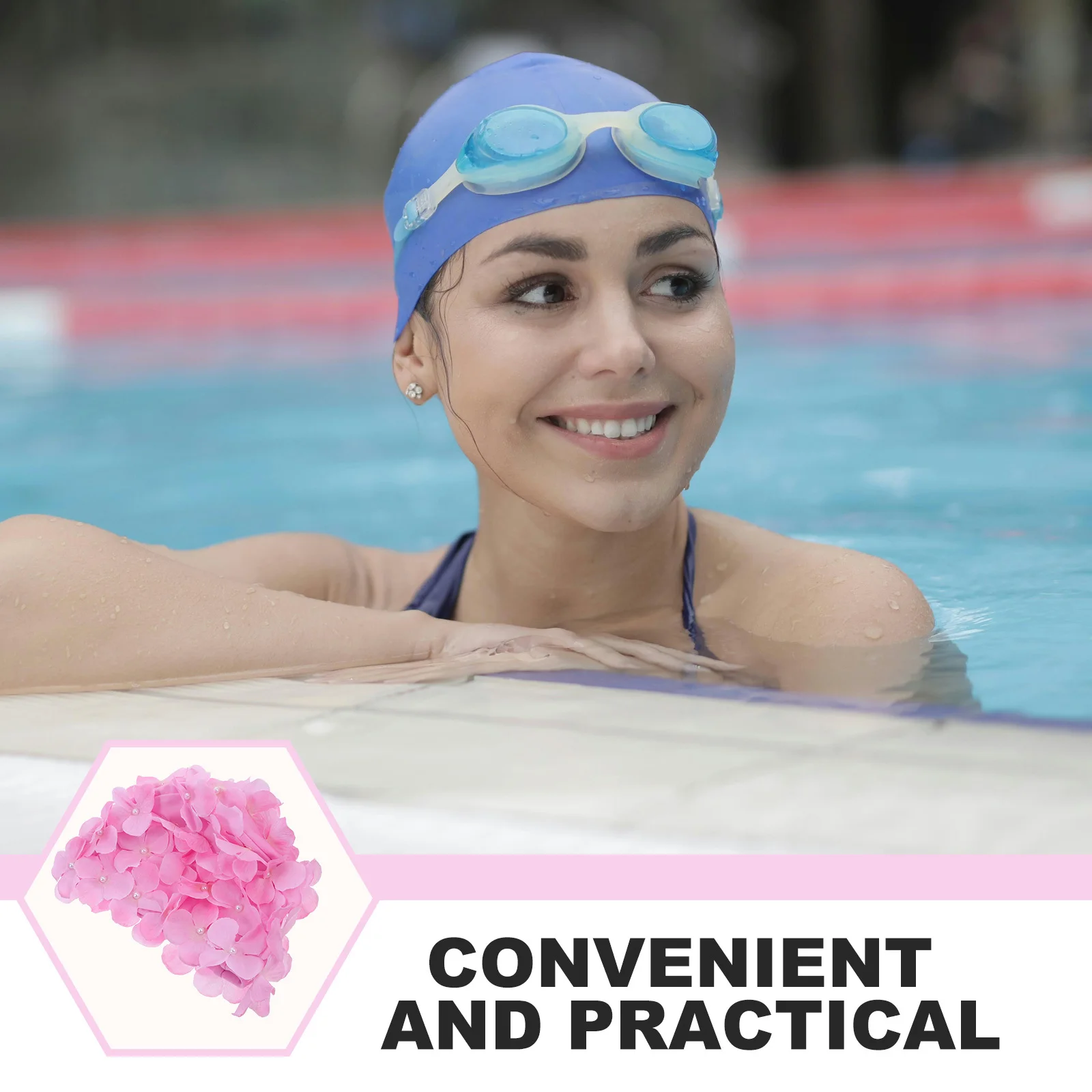 

1 Piece Stylish 3D Flower Petal Swim Cap for Women Soft Reusable Anti-Skid Fit Bathing Swimming Hat for Women Flower Swim Cap