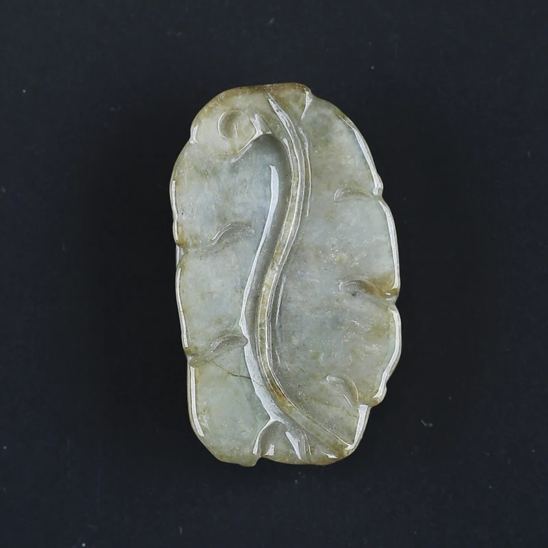 Natural Jade Fashion Jewelry Necklace Accessories Carving Lizard Pendant Bead 50x29x14mm 24.2g