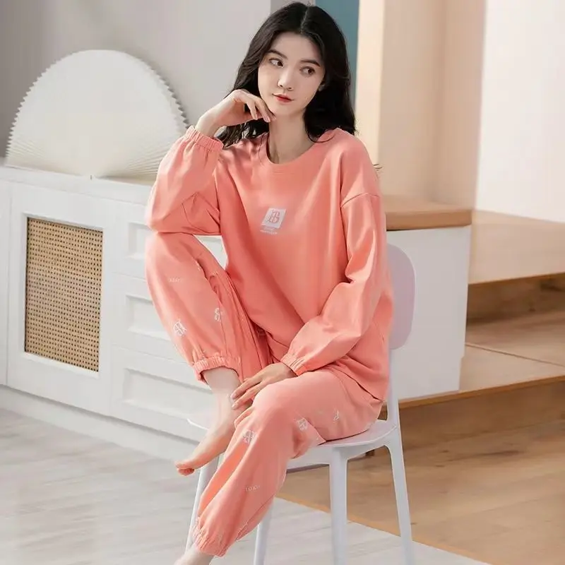 Spring and Autumn Pregnant Woman Pajamas Loungewear Set New Confinement Wear Plus Size Nursing Pajamas Loungewear Set Casual Wea