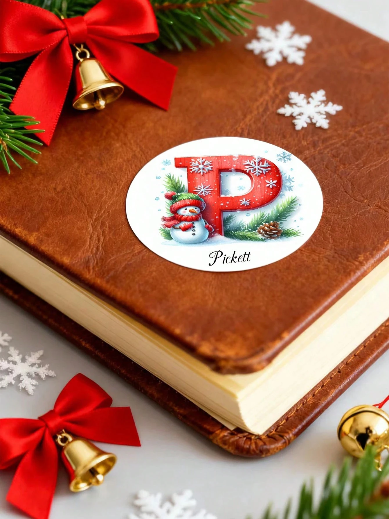 4-8 سنتيمتر ملصقات عطلة مخصصة ، ملصقات عيد الميلاد شخصية ، 54-108 قطعة ملصقات علامات الاسم المخصصة ، ملصقات اسم مخصص