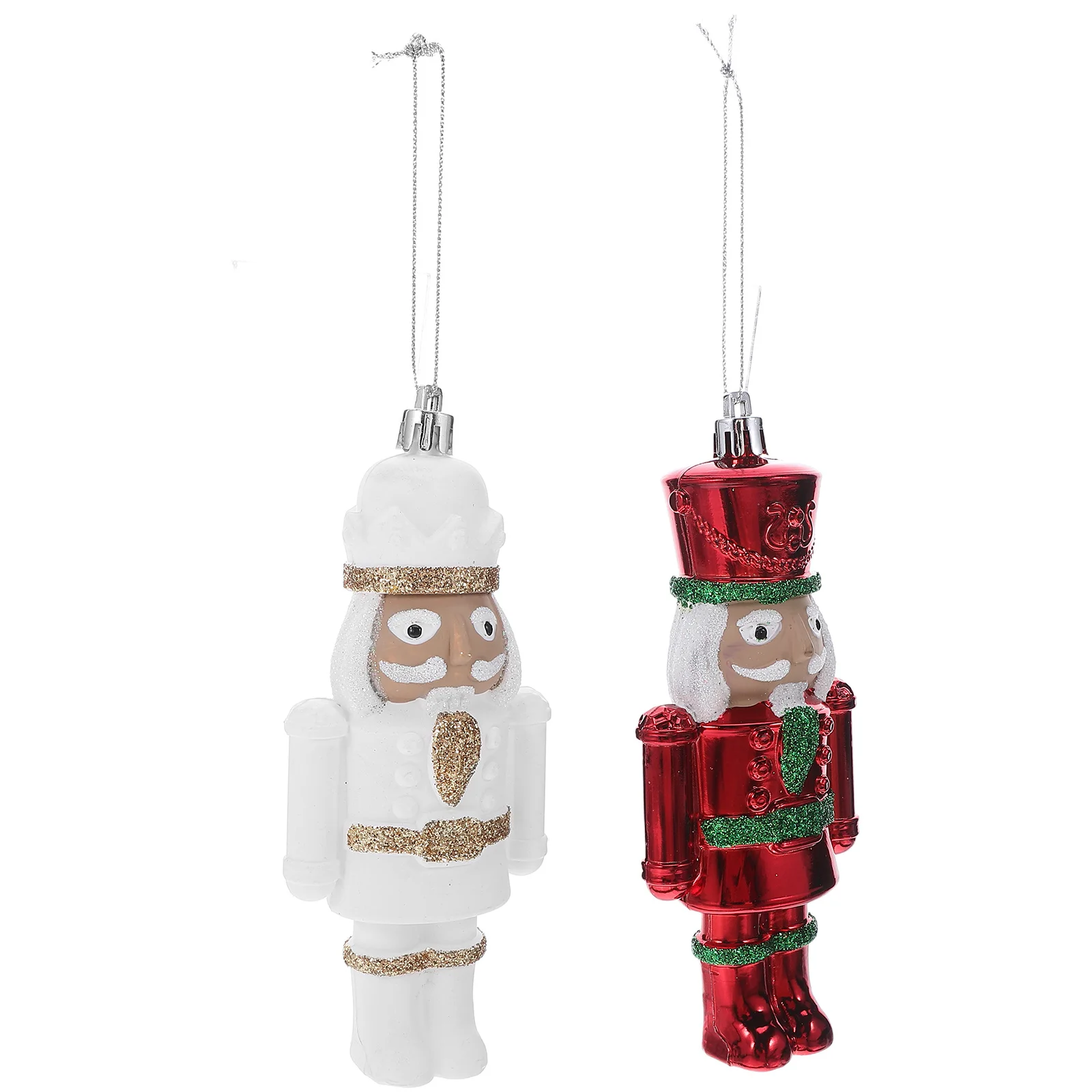 

2Pcs Christmas Nutcracker Soldier Ornaments Classic Plastic Nutcracker Decorations Compact Xmas Tree Hanging Ornaments