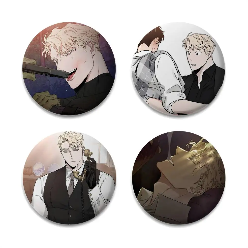 

BLS Anime M-ManhwaS Badges Round Exquisite Badge Brooches Creative Pins For Clothes Hat Backpack Gift Accessories