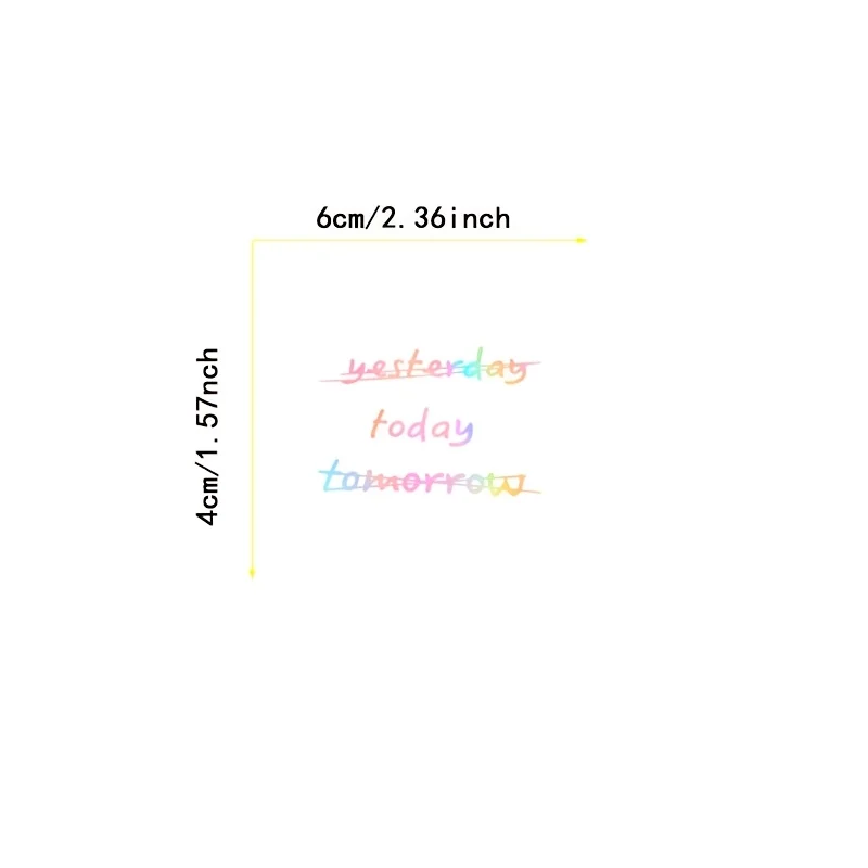4pcs Gradient Yesterday Today Tomorrow Rearview Mirror Vinyl Sticker For Car Mirror Helmet